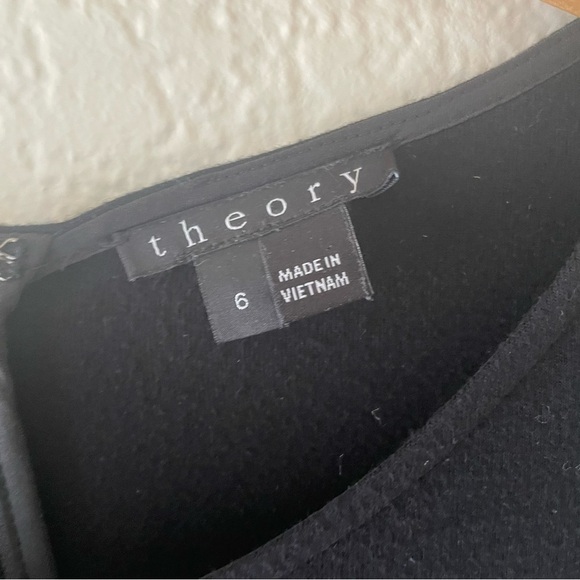 Theory Bowmont Drop Waist Black and Gray Mini Dress Size 6 - Picture 4 of 5